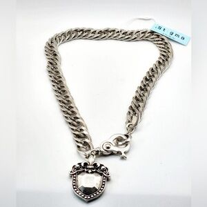 STIGMA CELTIC OXIDIZED BRACELET SIGNED NW VINTAGE ENGRAVABLE 8.5” Fleur De Lis